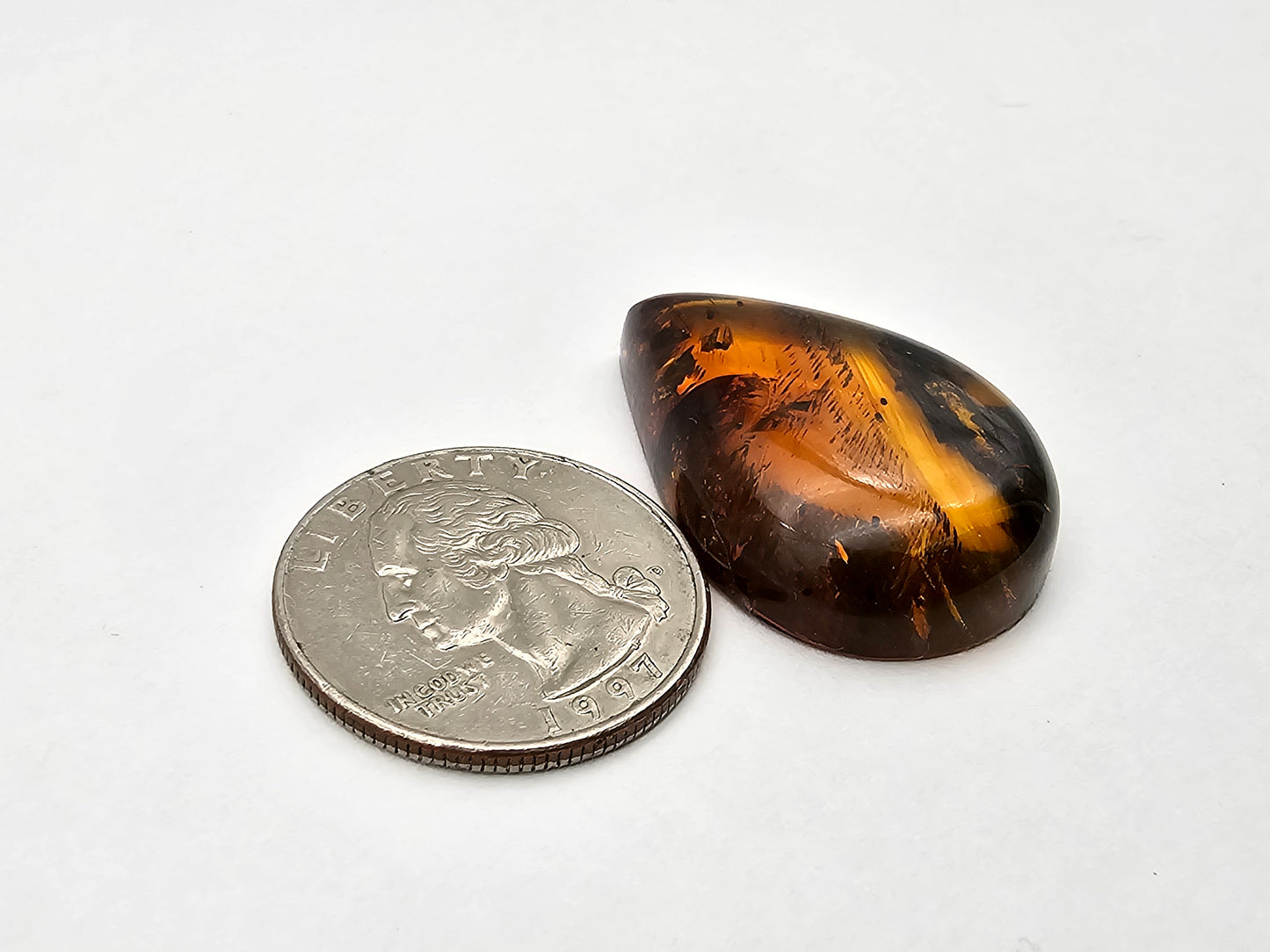 Amber authentic cabochon large