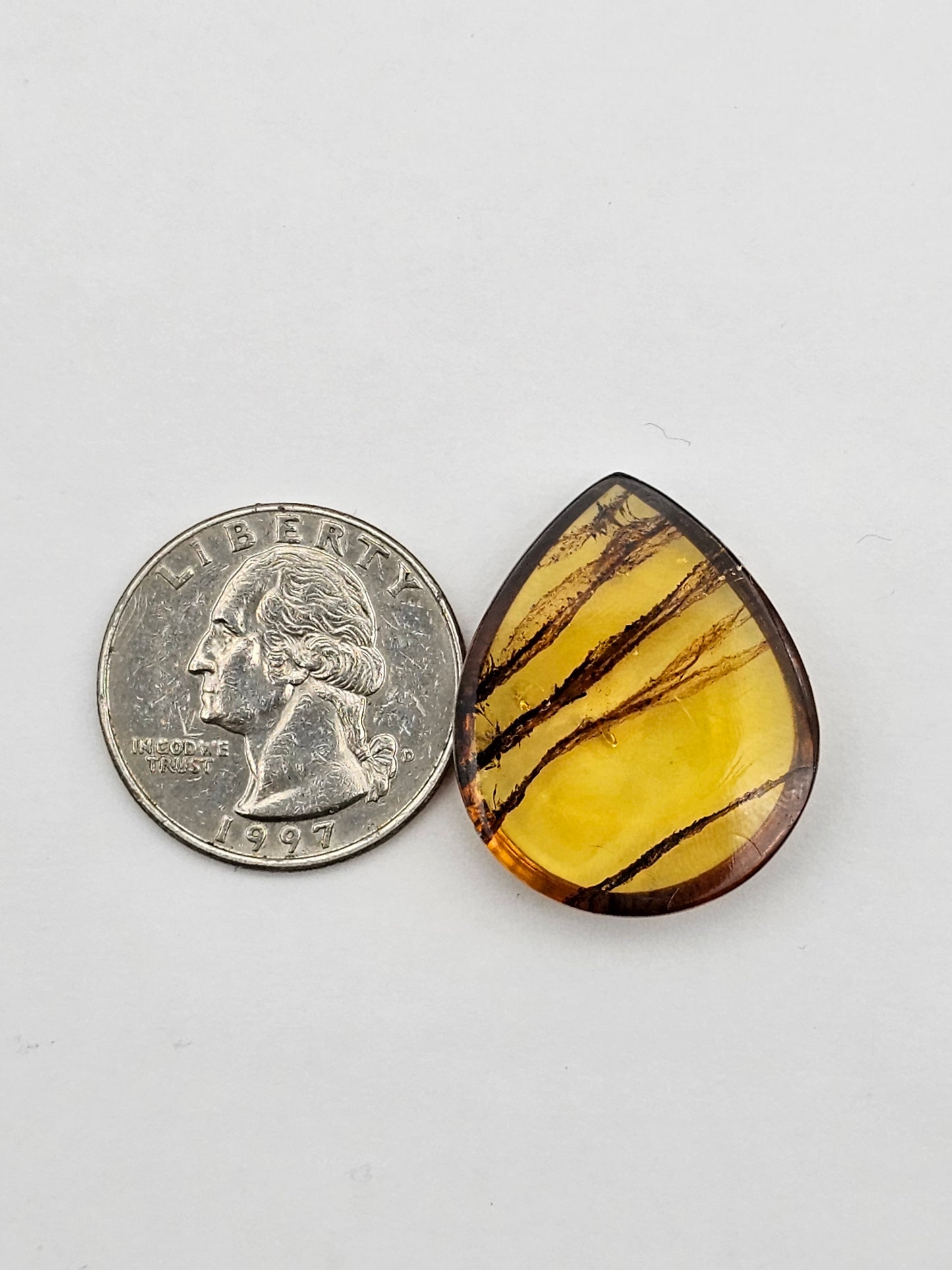 Amber authentic cabochon large