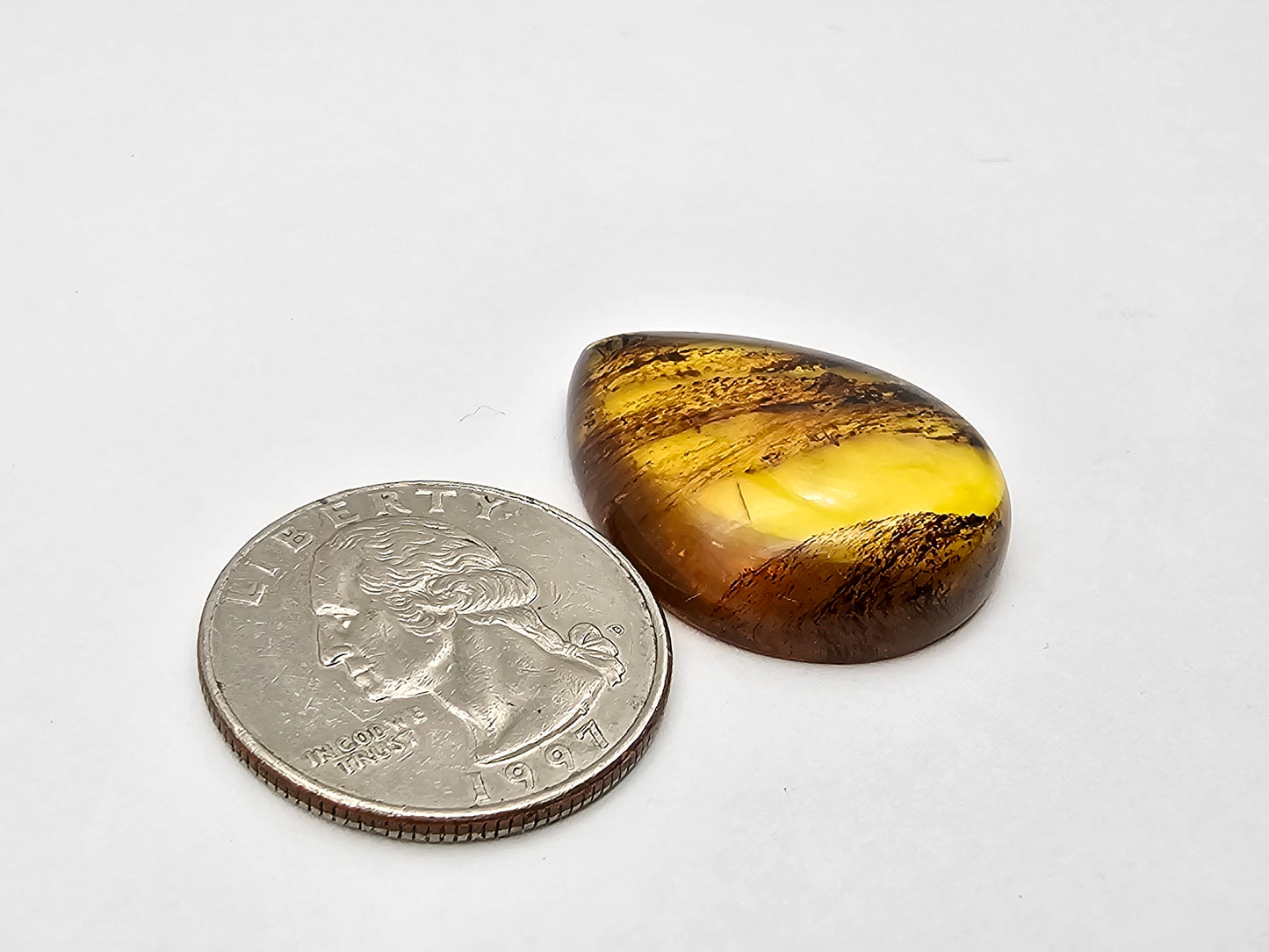 Amber authentic cabochon large