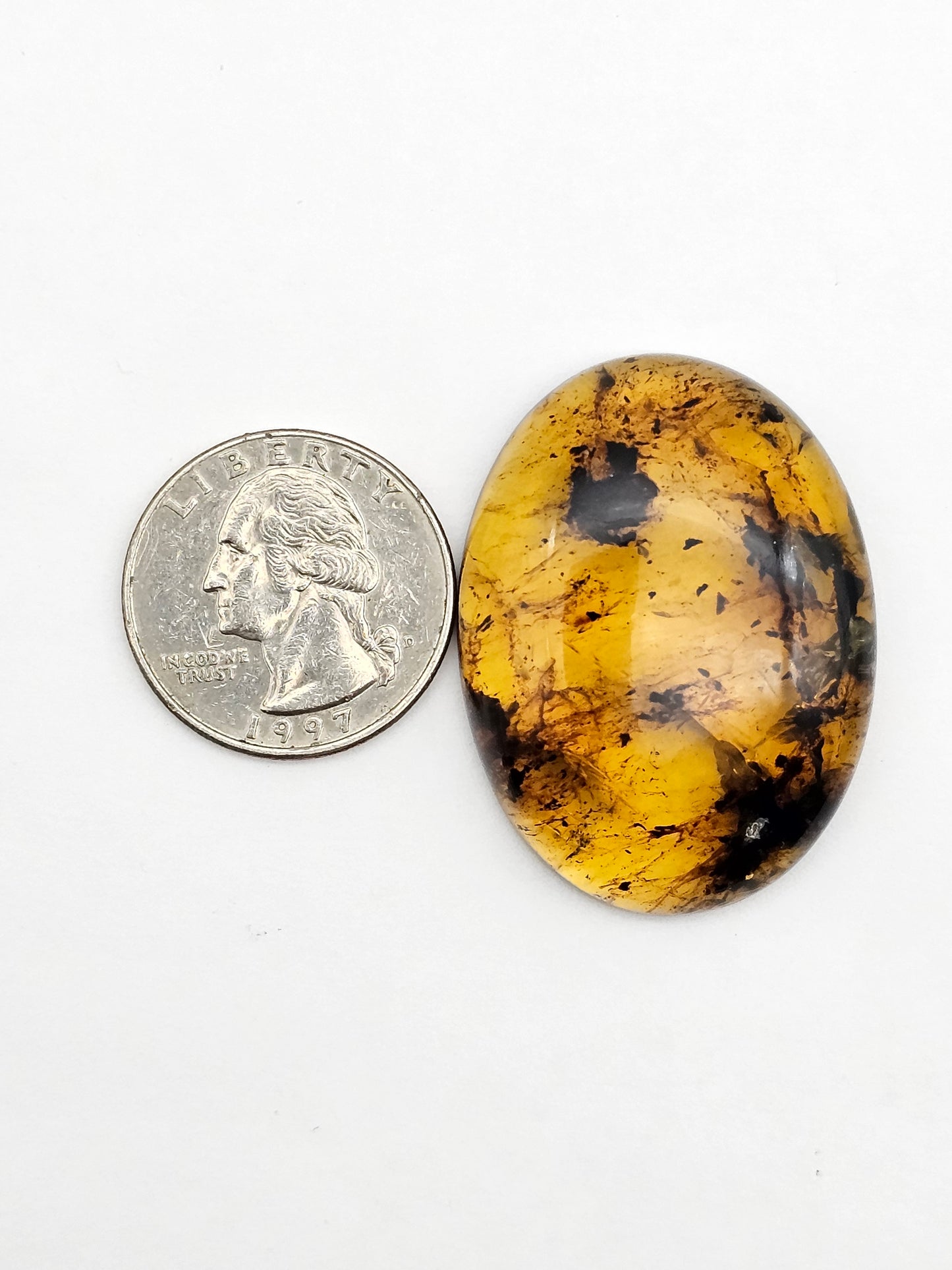 Amber authentic cabochon large