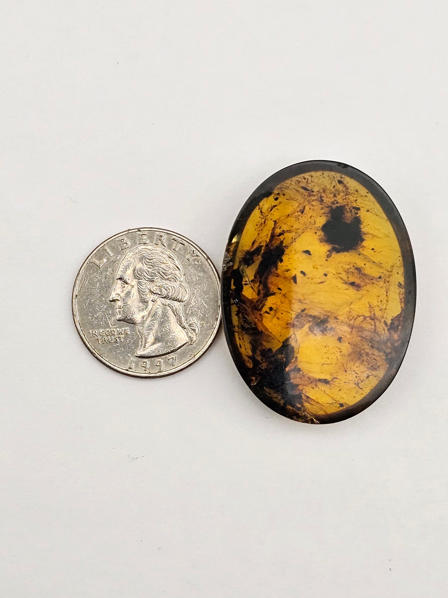 Amber authentic cabochon large