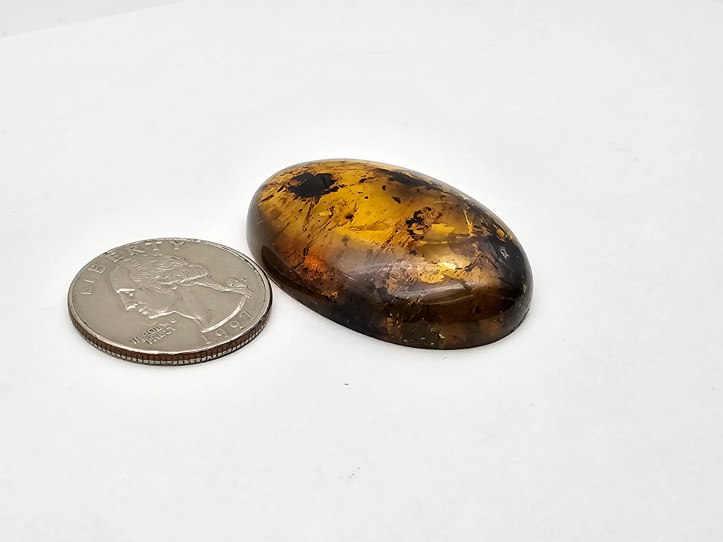 Amber authentic cabochon large