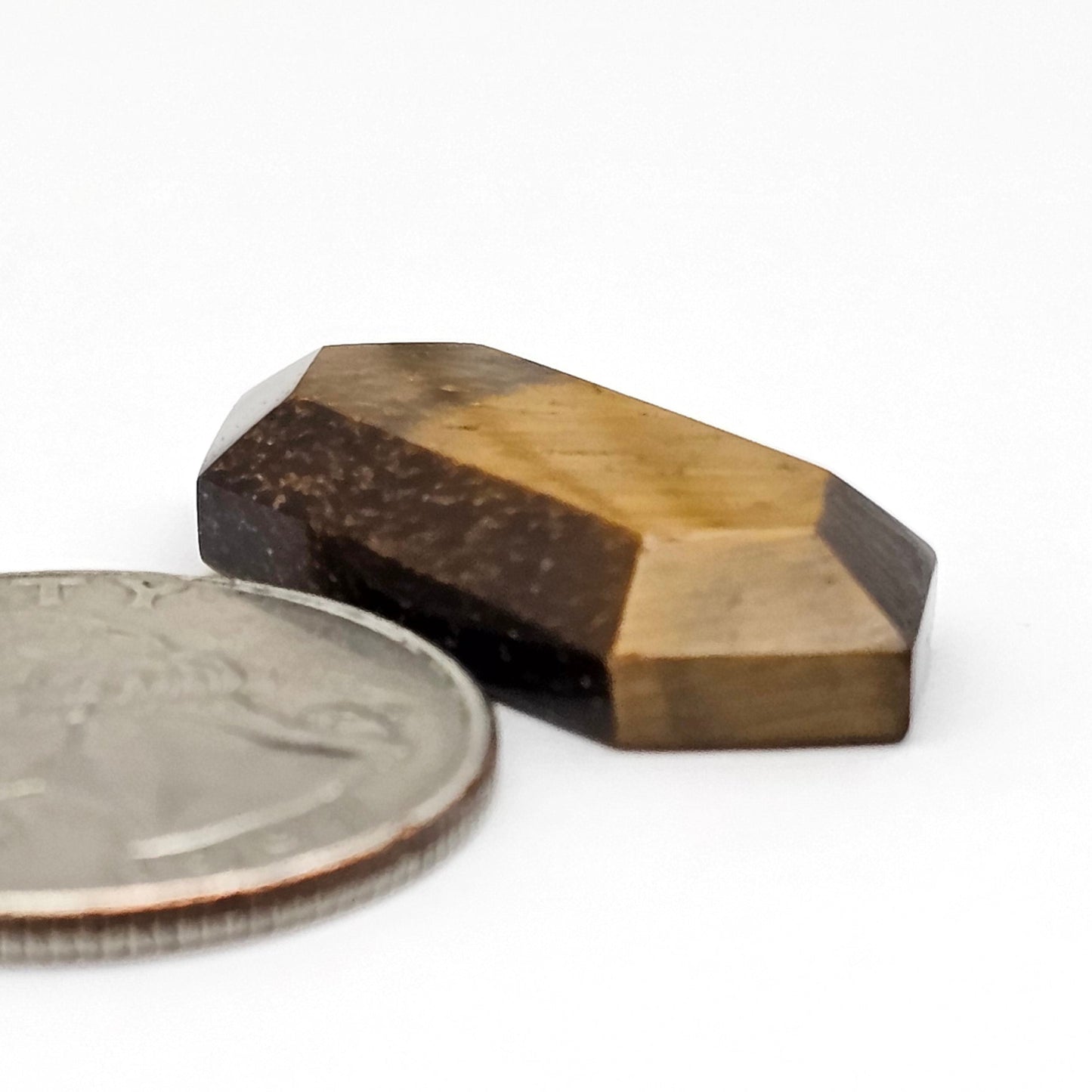 Tiger Eye Geometric Half Faceted Cabochon
