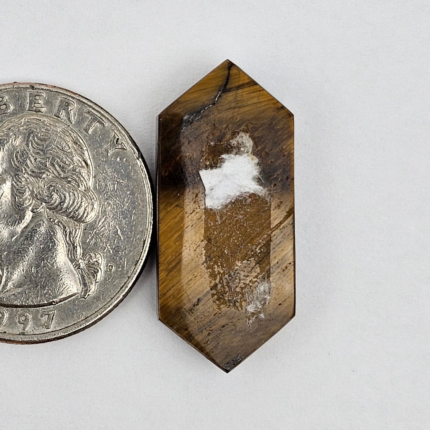 Tiger Eye Geometric Half Faceted Cabochon