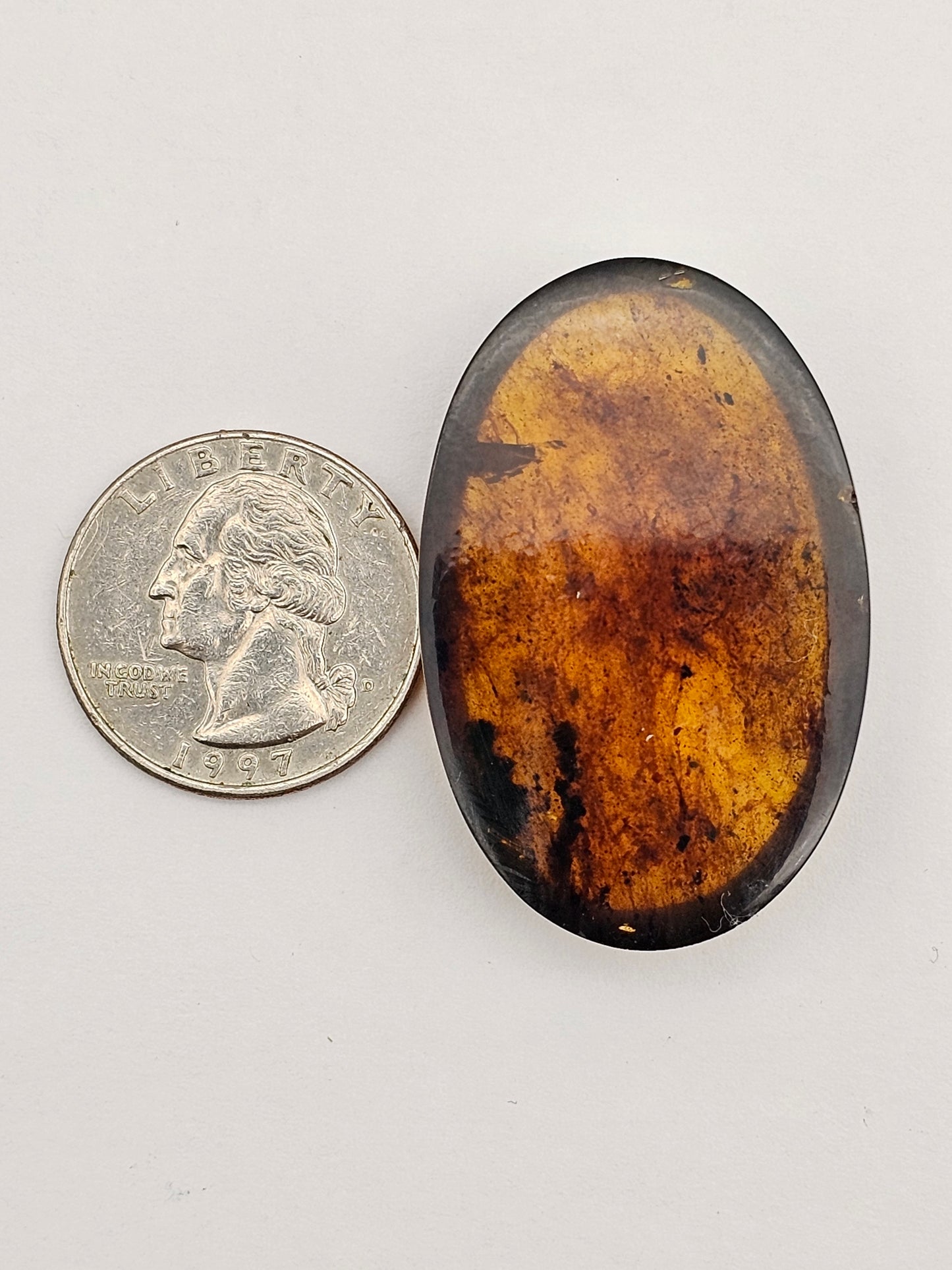 Amber authentic cabochon large