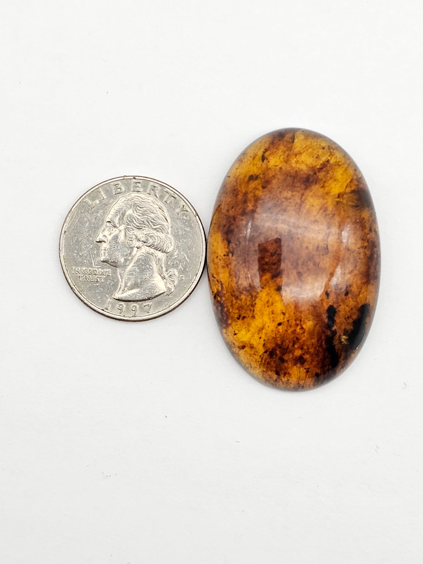 Amber authentic cabochon large