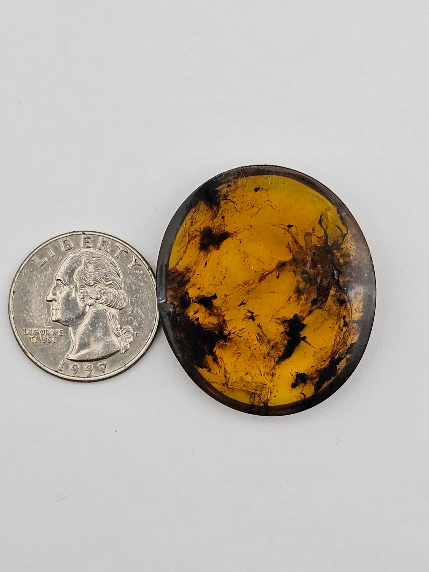 Amber authentic cabochon large