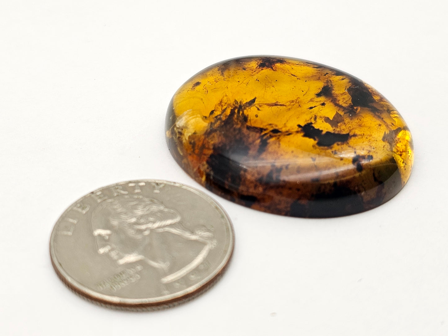 Amber authentic cabochon large