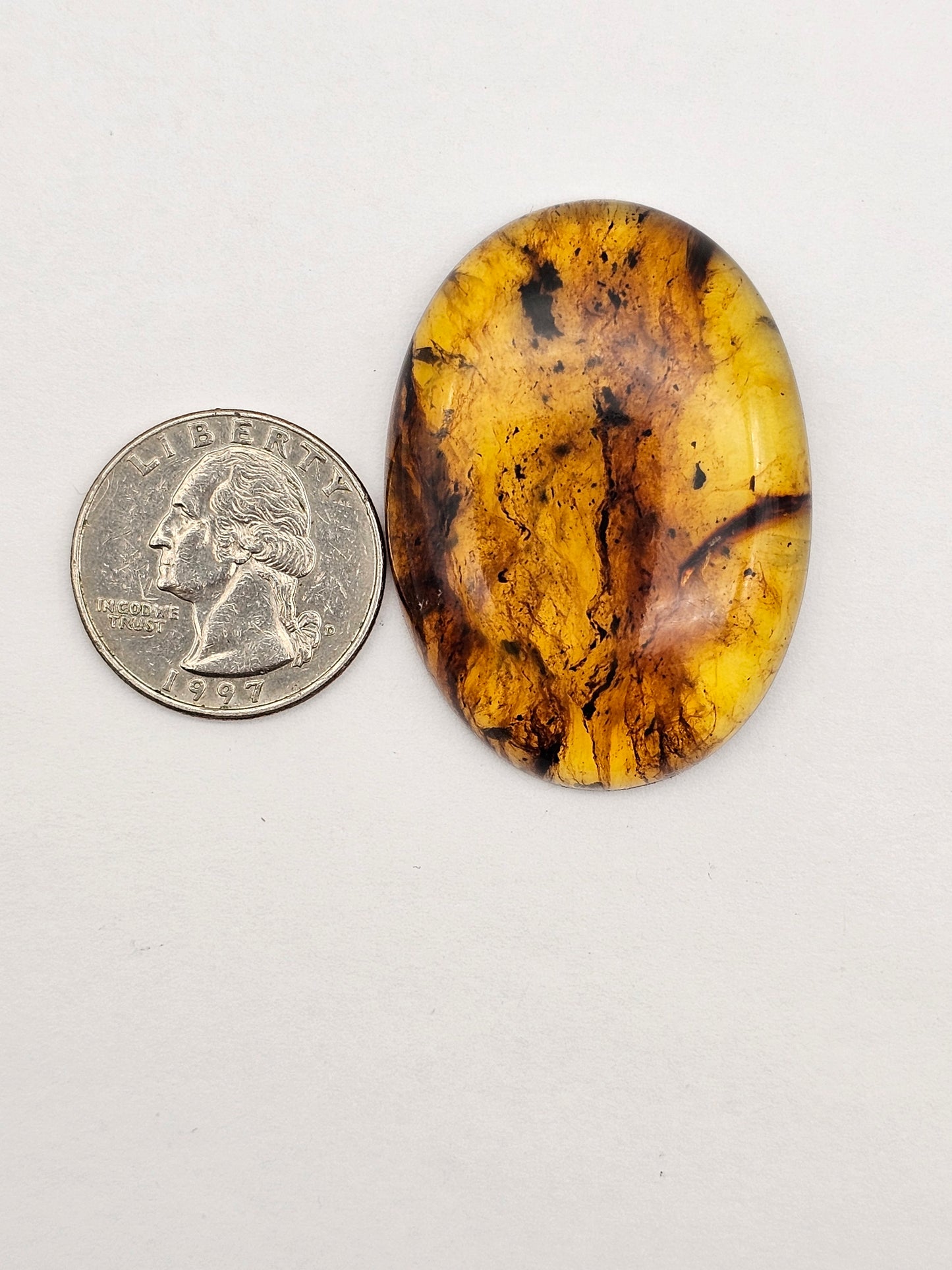 Amber authentic cabochon large