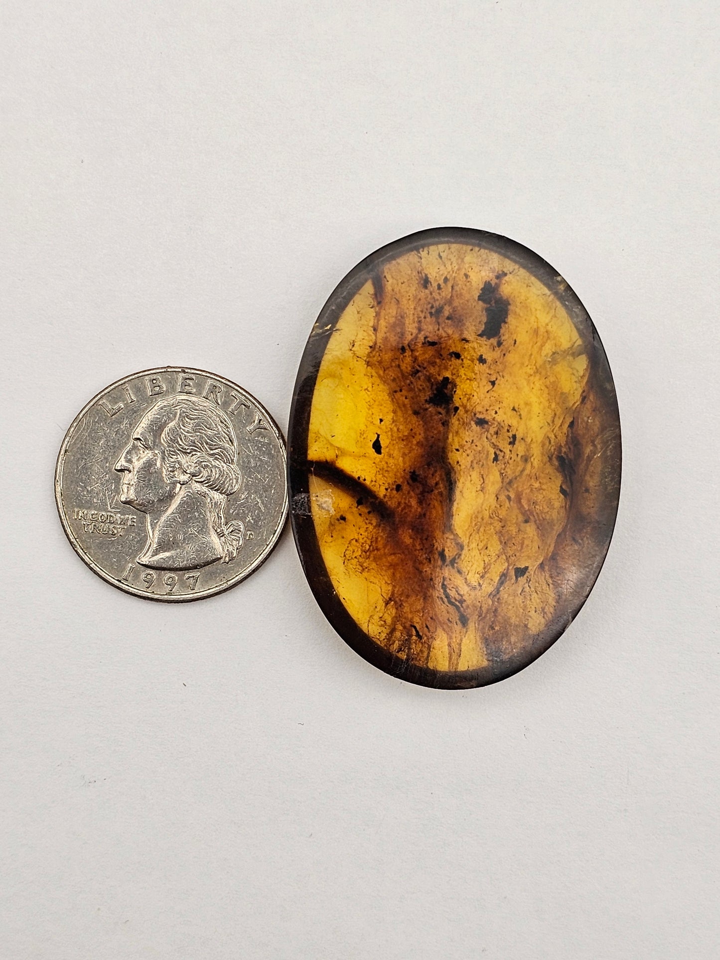 Amber authentic cabochon large