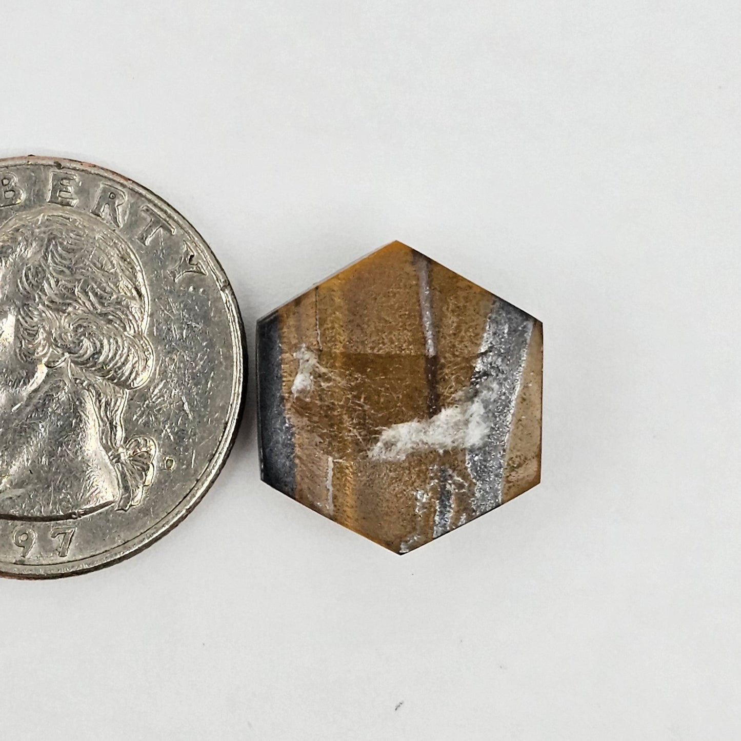 Tiger Eye Geometric Half Faceted Cabochon