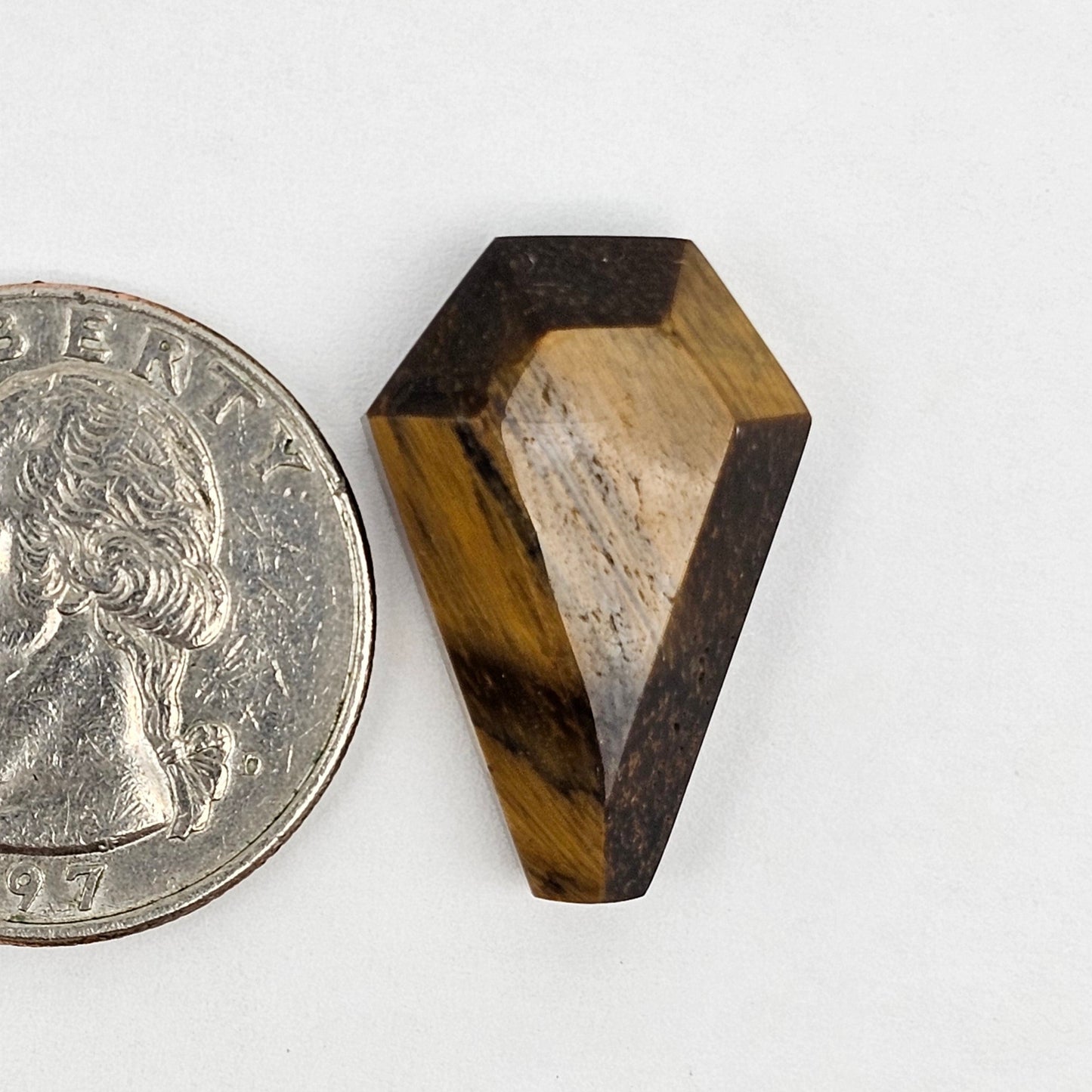 Tiger Eye Geometric Half Faceted Cabochon