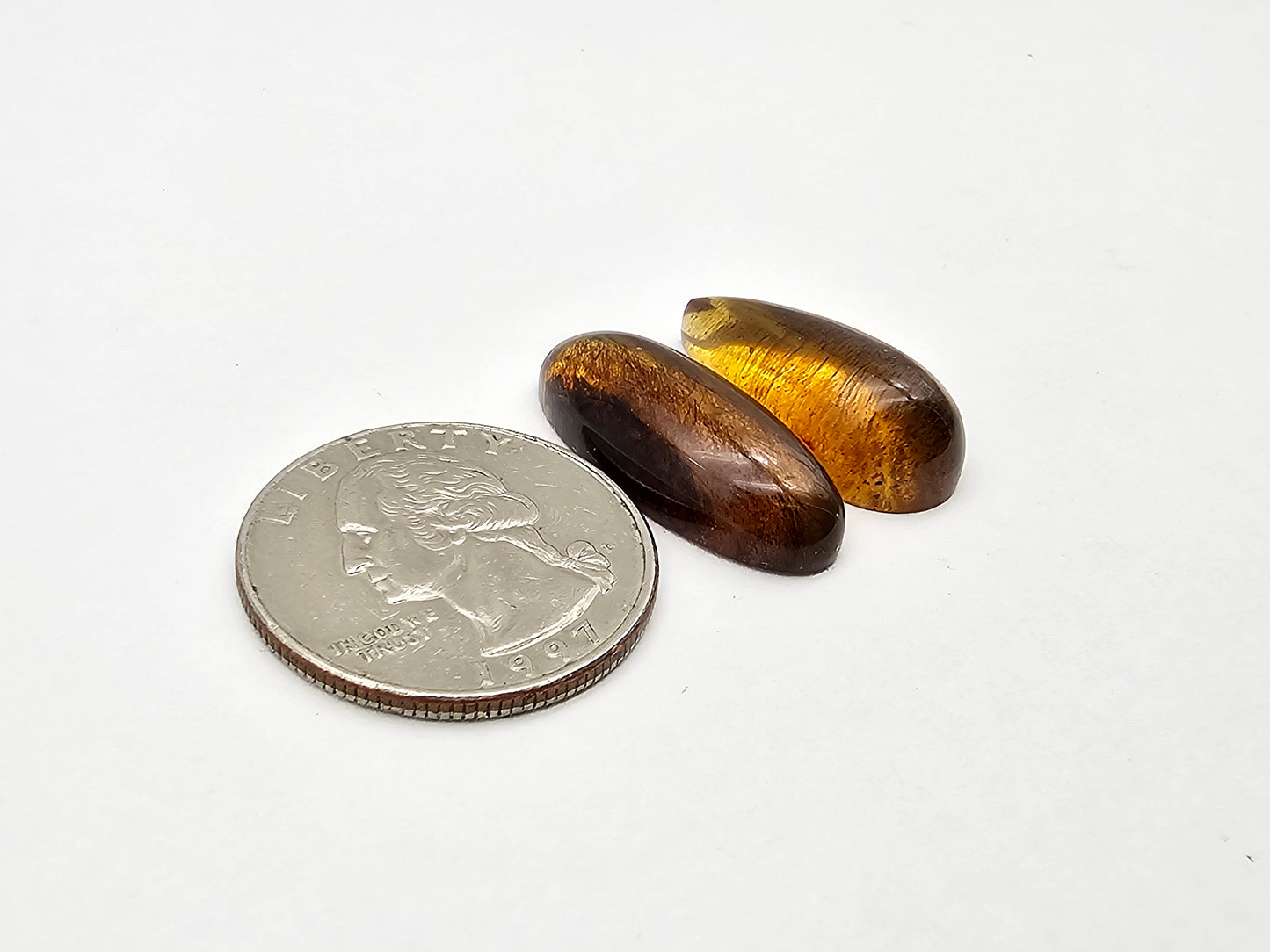 Amber authentic cabochon set large