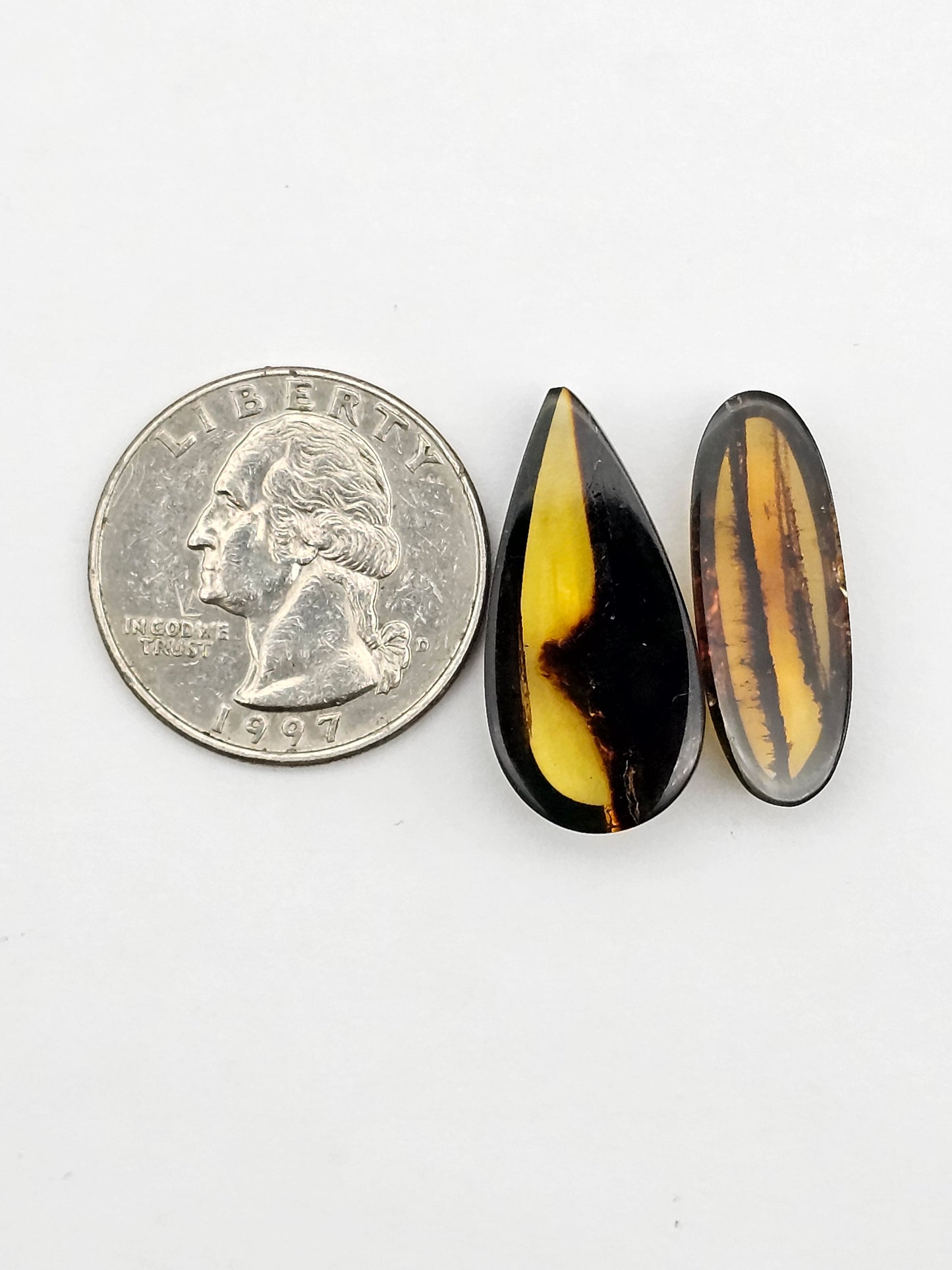 Amber authentic cabochon set large