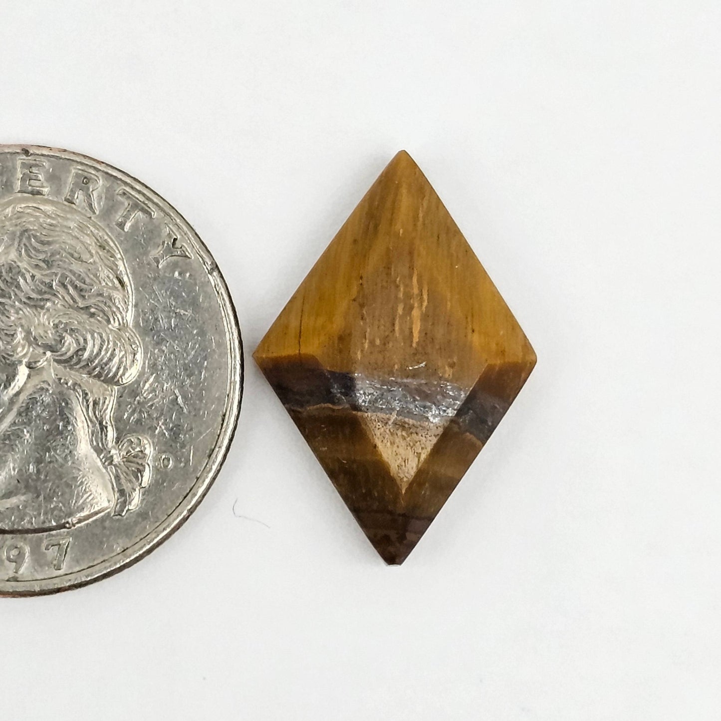 Tiger Eye Geometric Half Faceted Cabochon