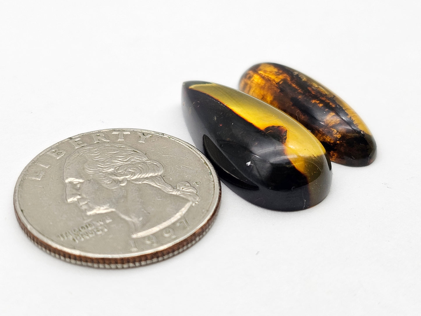 Amber authentic cabochon set large
