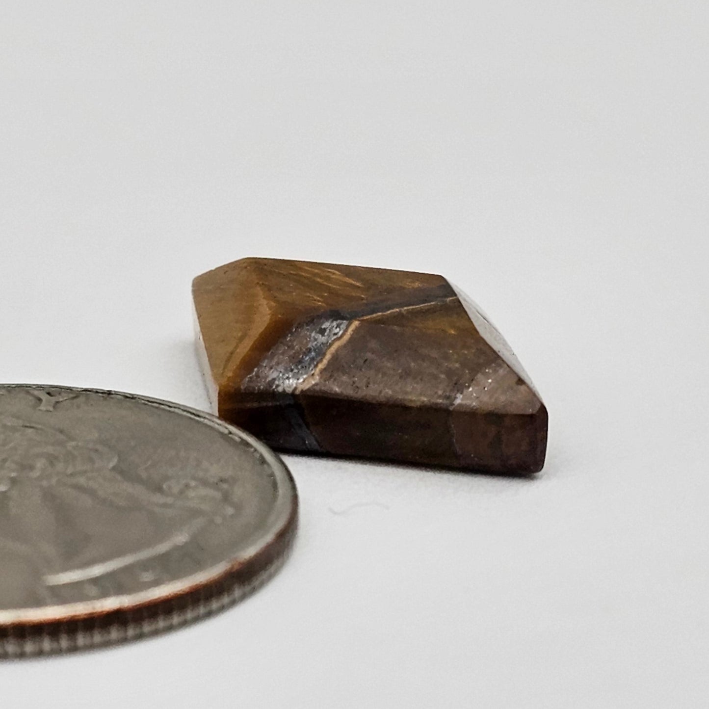 Tiger Eye Geometric Half Faceted Cabochon