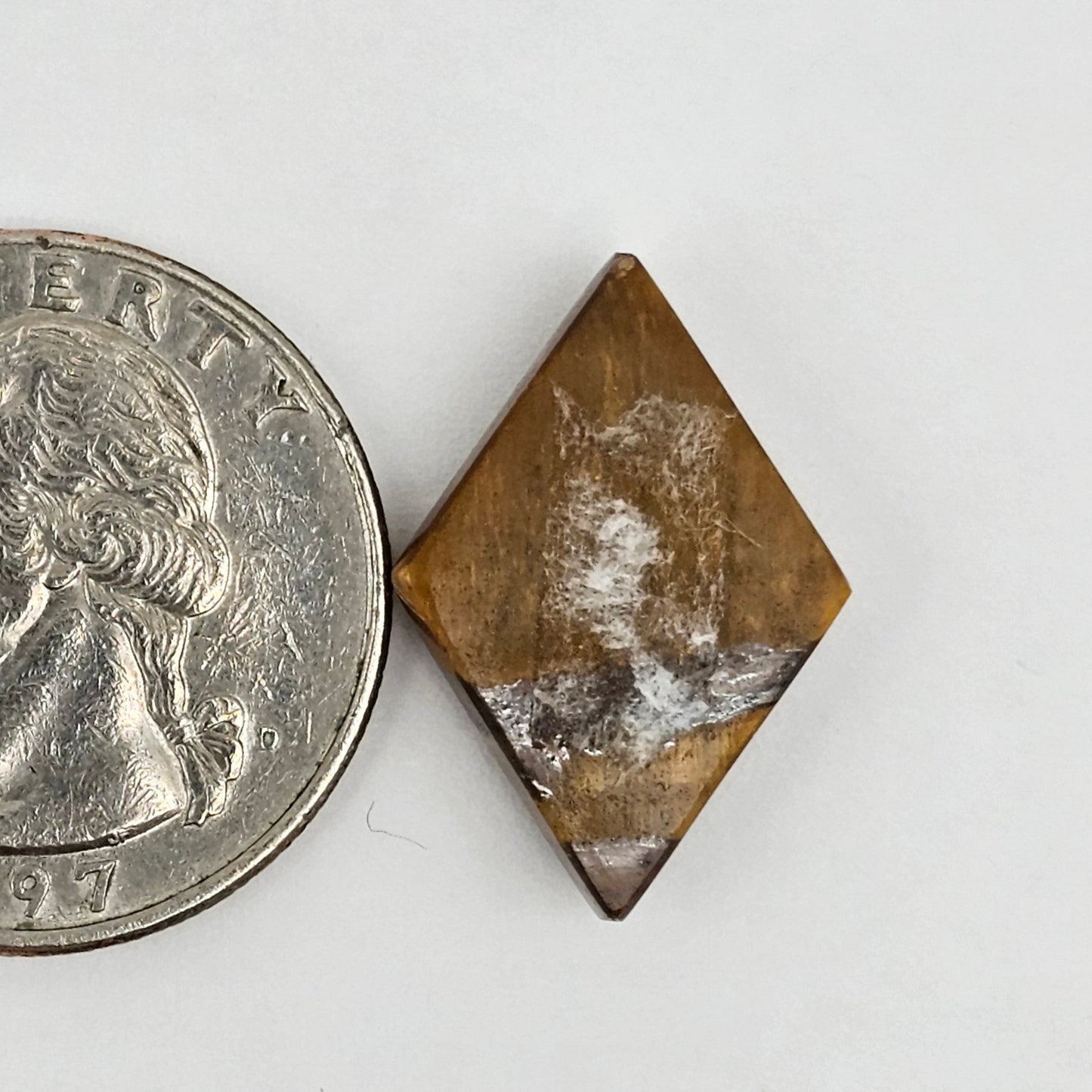 Tiger Eye Geometric Half Faceted Cabochon
