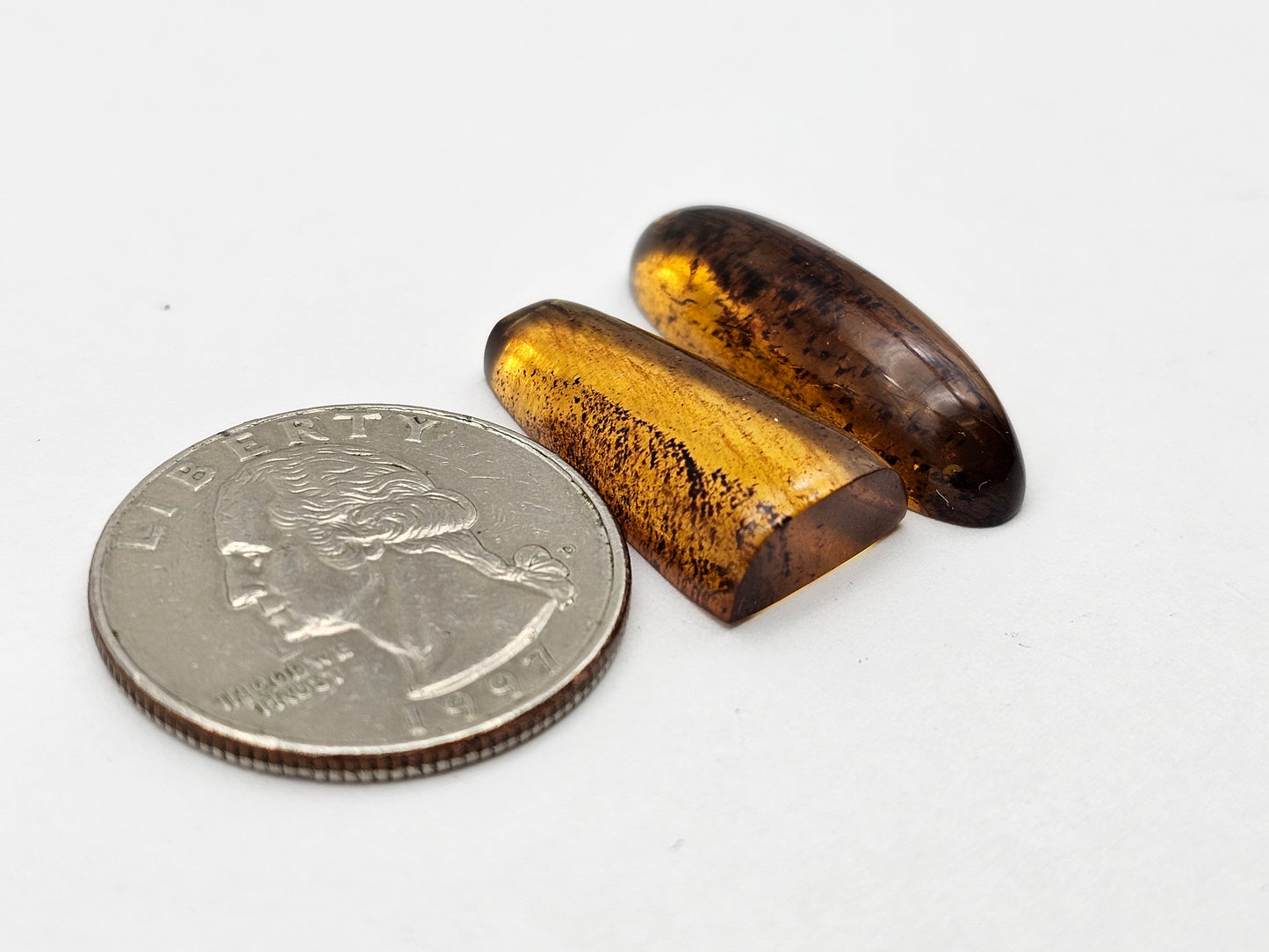 Amber authentic cabochon set large
