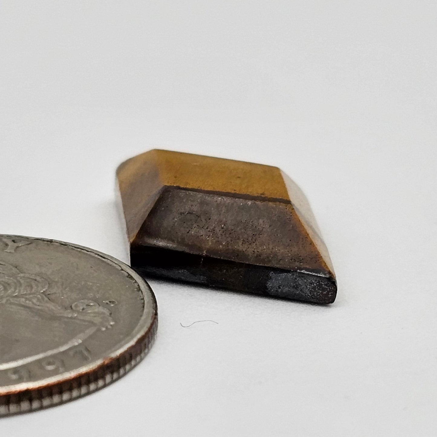Tiger Eye Geometric Half Faceted Cabochon