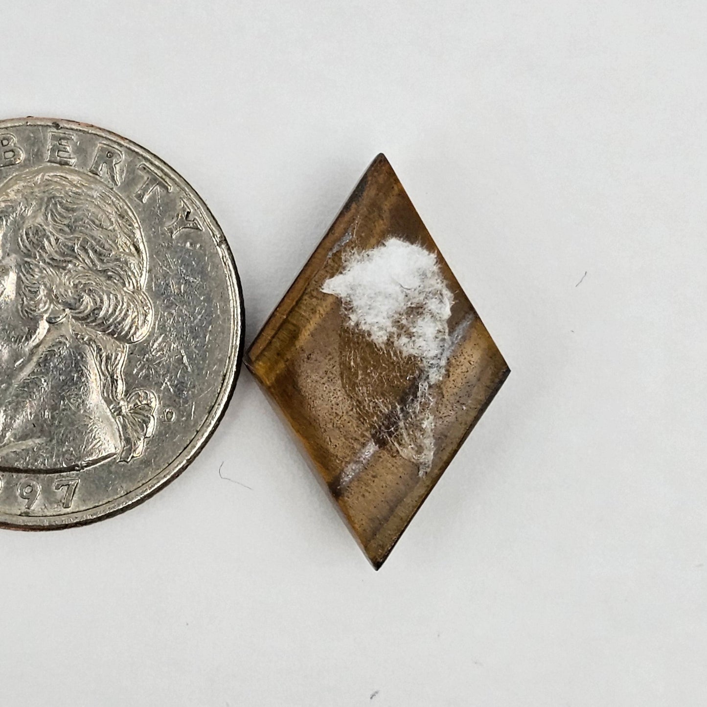 Tiger Eye Geometric Half Faceted Cabochon