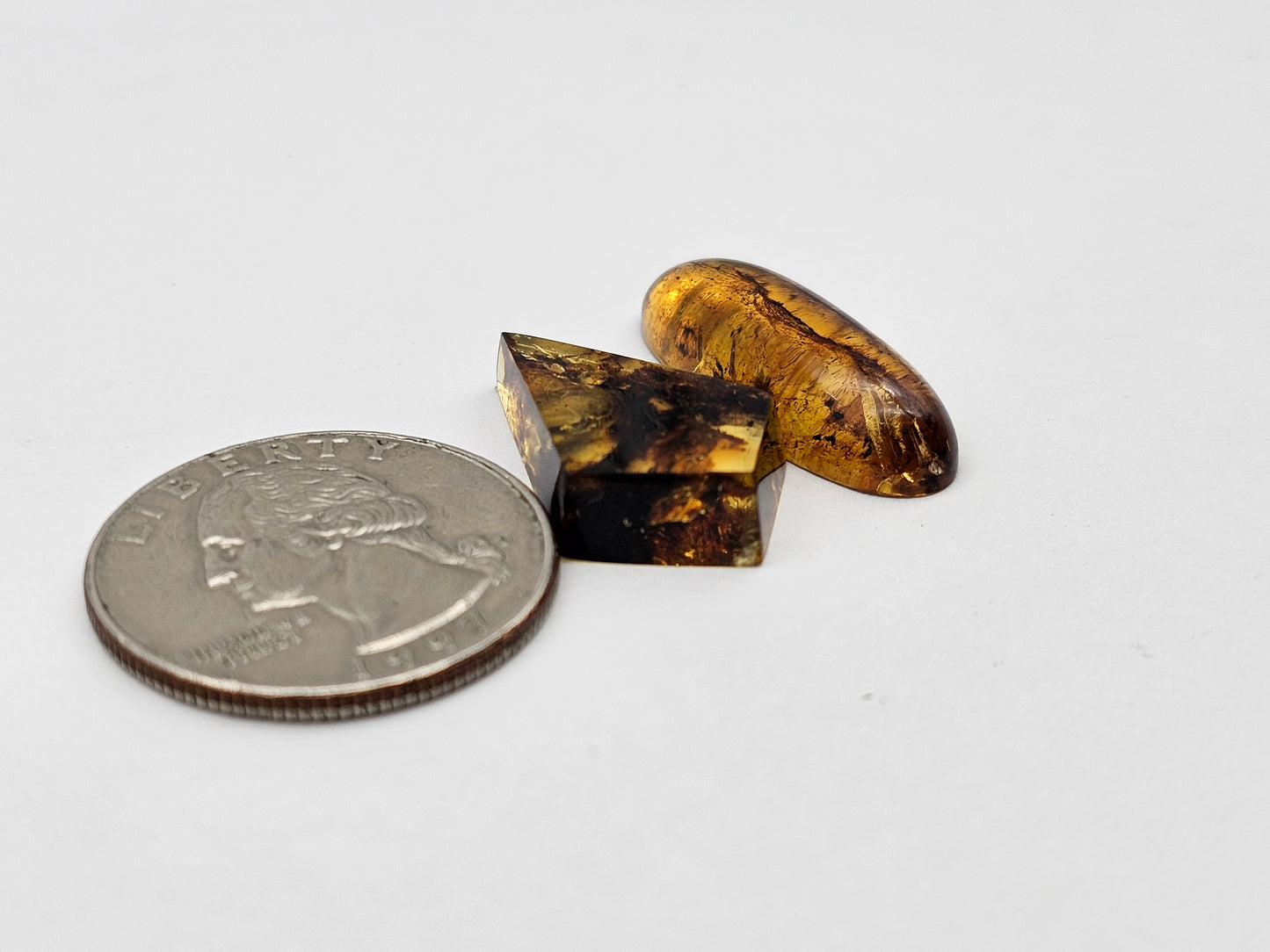 Amber authentic cabochon set large