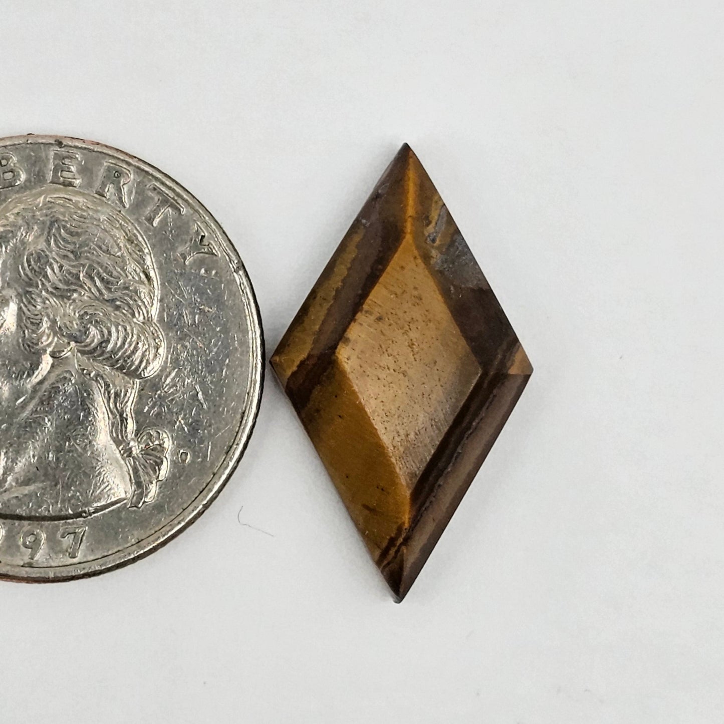 Tiger Eye Geometric Half Faceted Cabochon