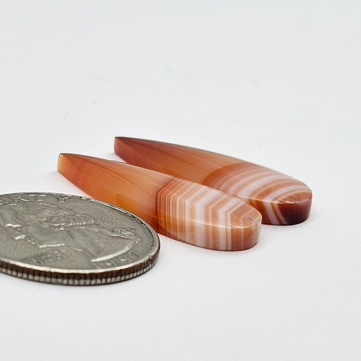 Carnelian Agate Cabochon Pair