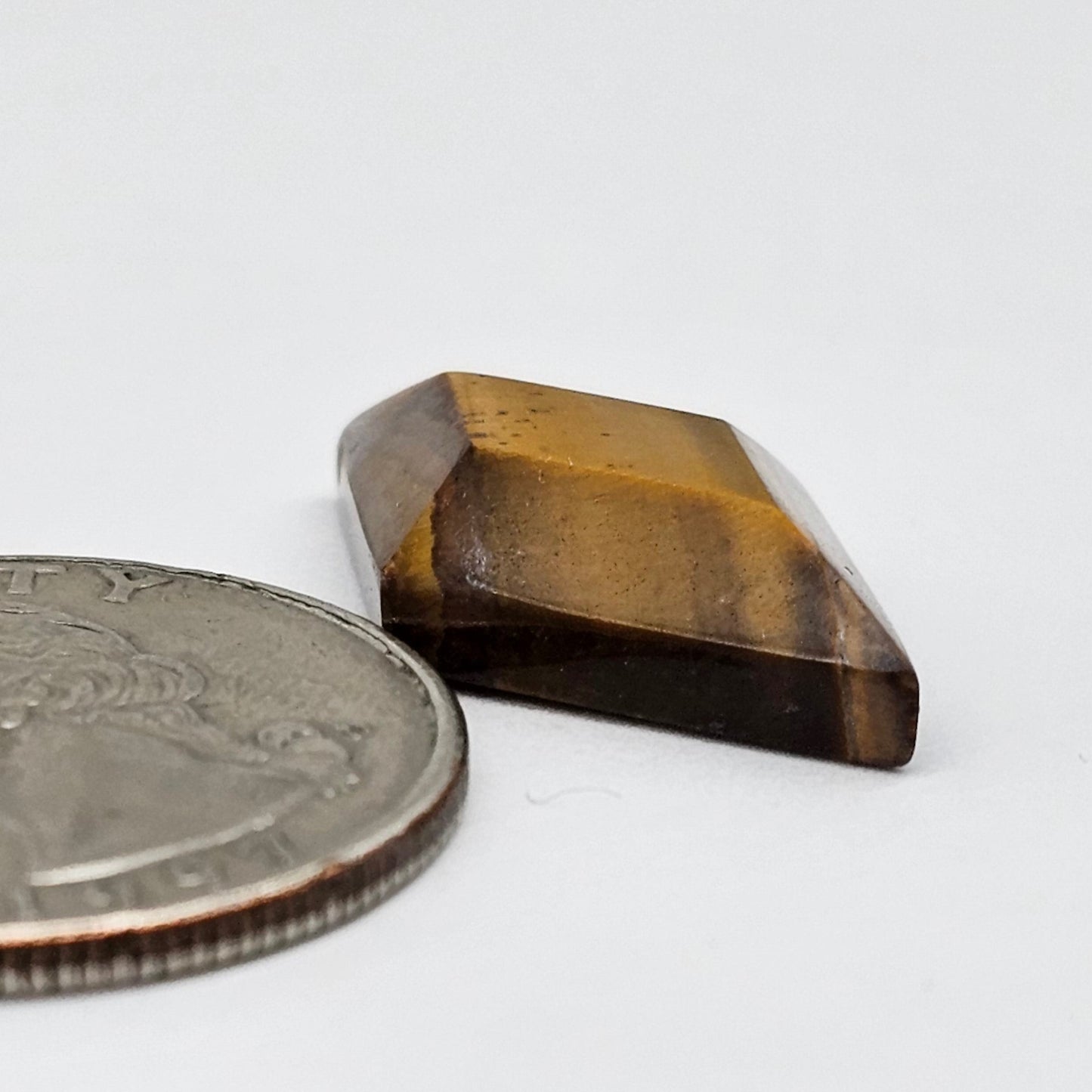 Tiger Eye Geometric Half Faceted Cabochon