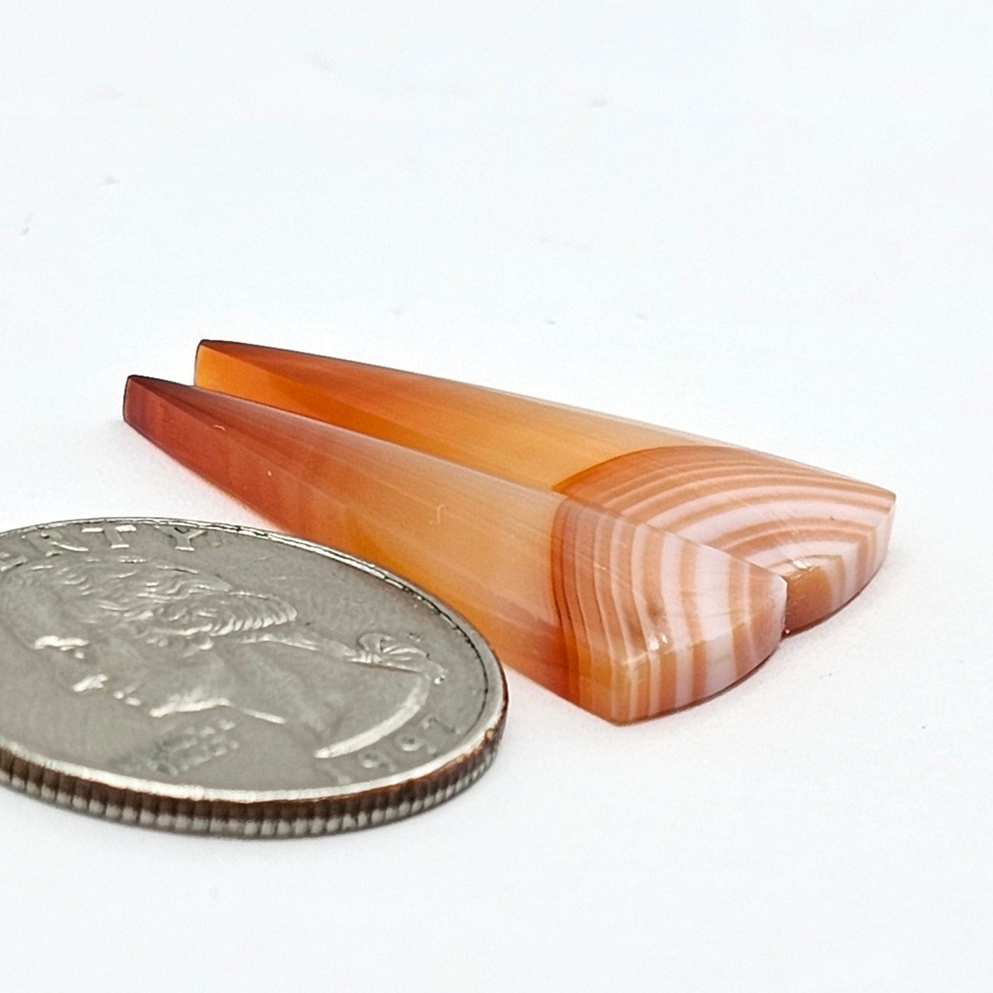 Carnelian Agate Cabochon Pair