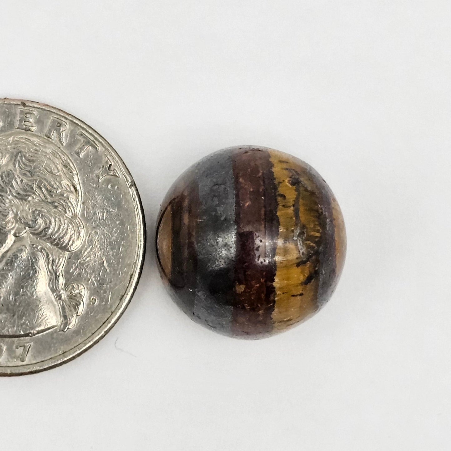 Tiger Eye Geometric Half Faceted Cabochon