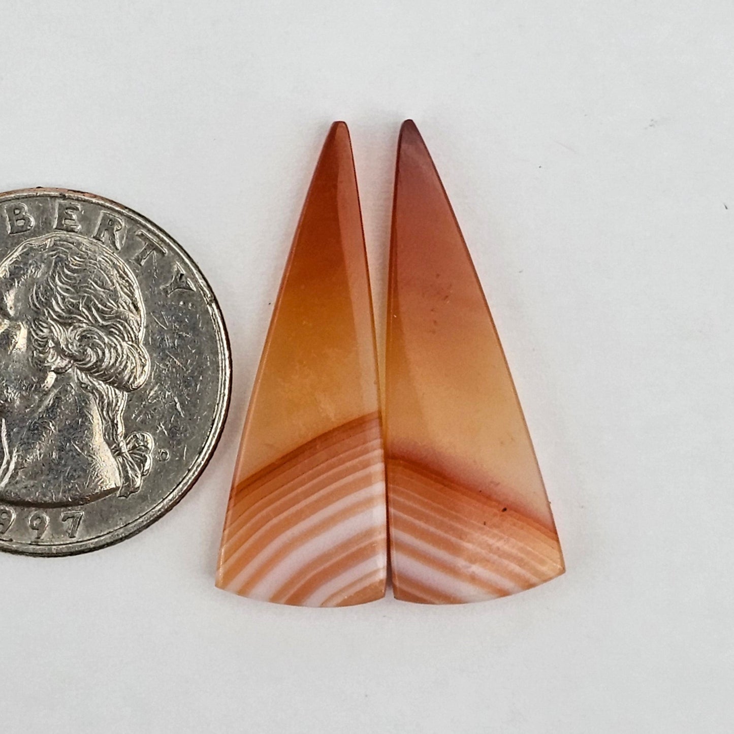 Carnelian Agate Cabochon Pair