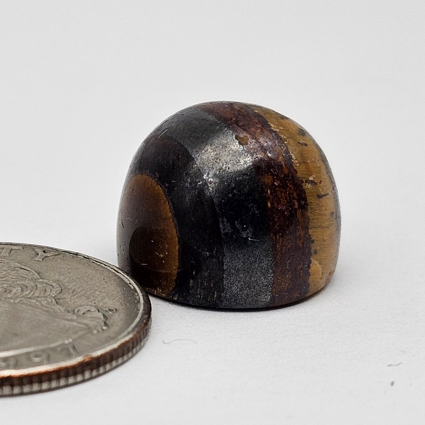 Tiger Eye Geometric Half Faceted Cabochon