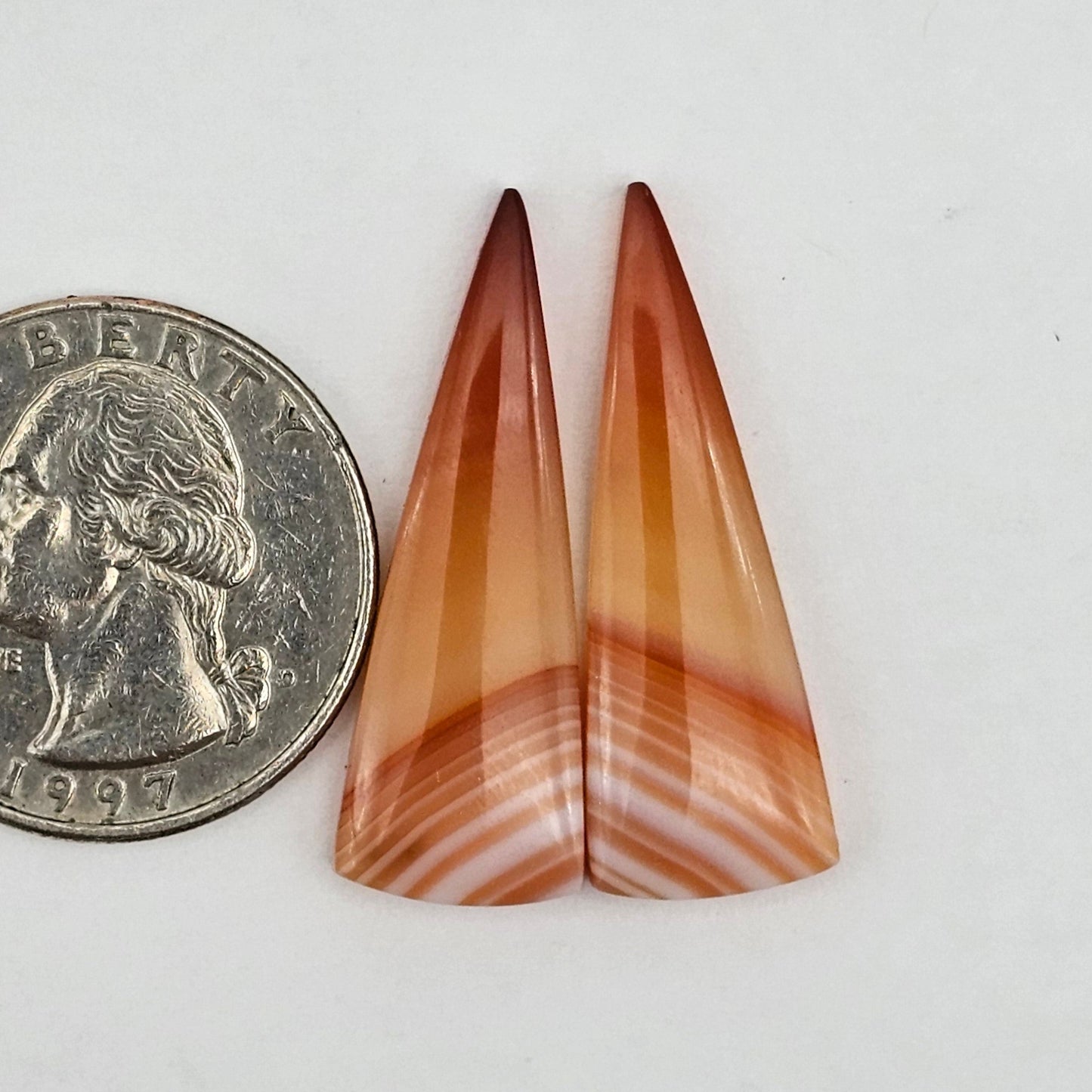 Carnelian Agate Cabochon Pair