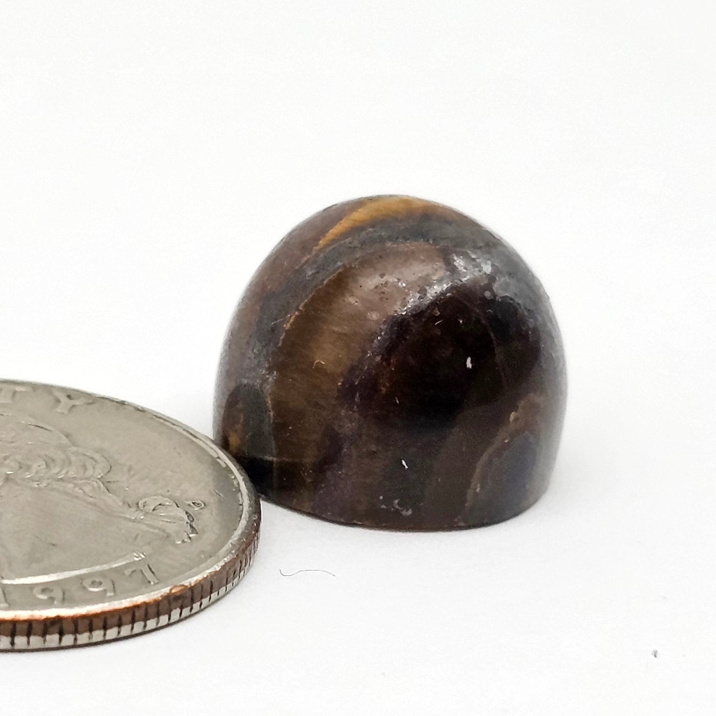 Tiger Eye Geometric Half Faceted Cabochon