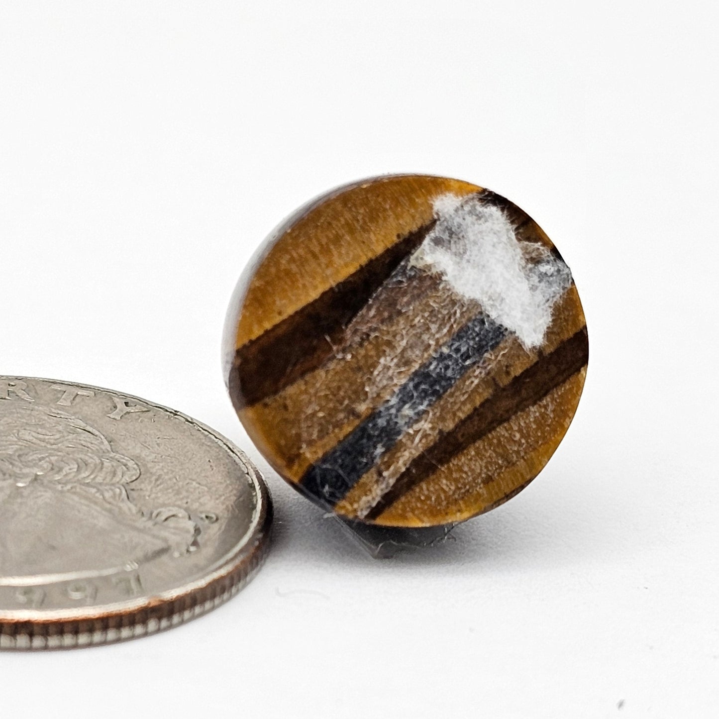 Tiger Eye Geometric Half Faceted Cabochon