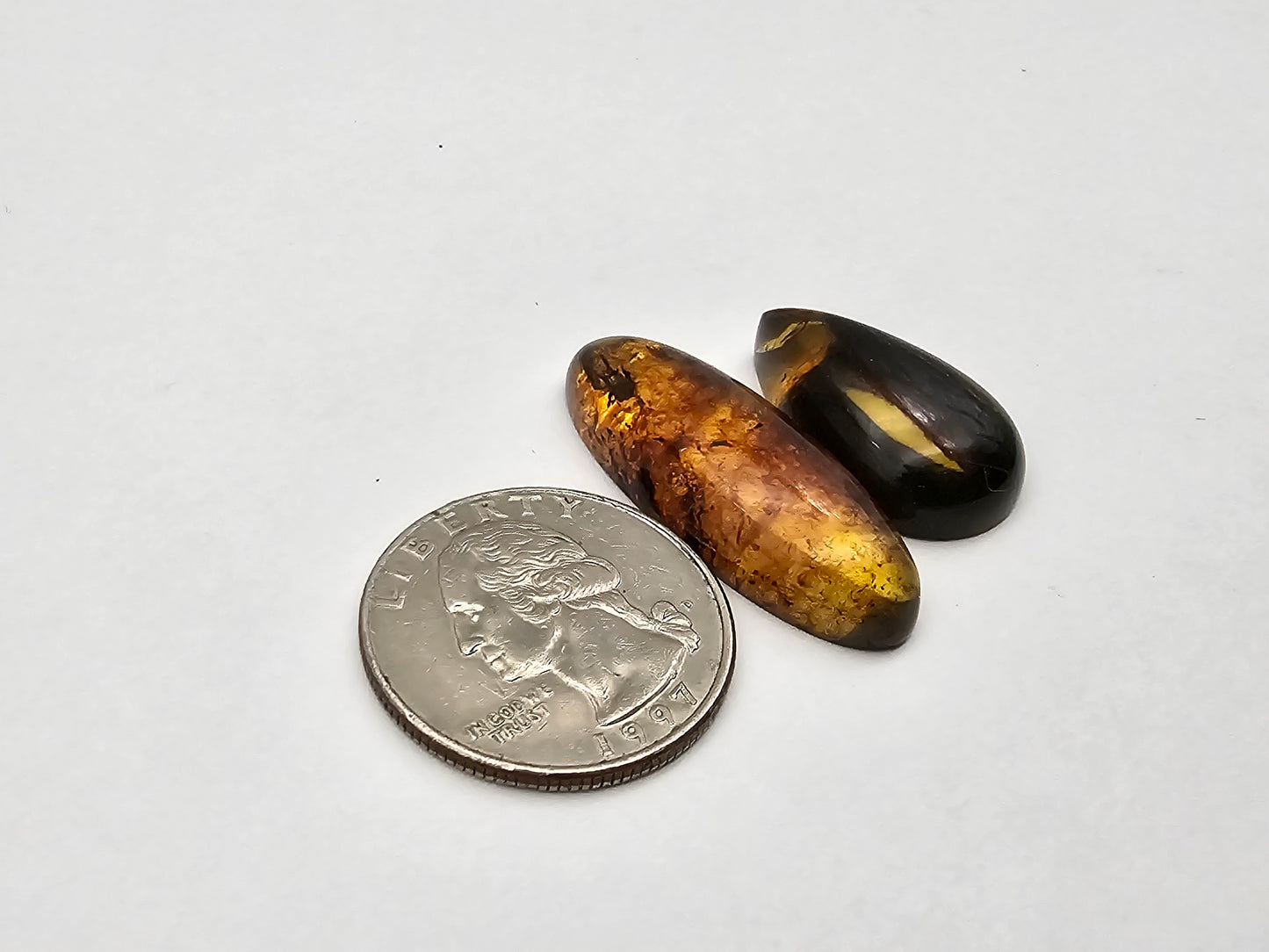 Amber authentic cabochon set large