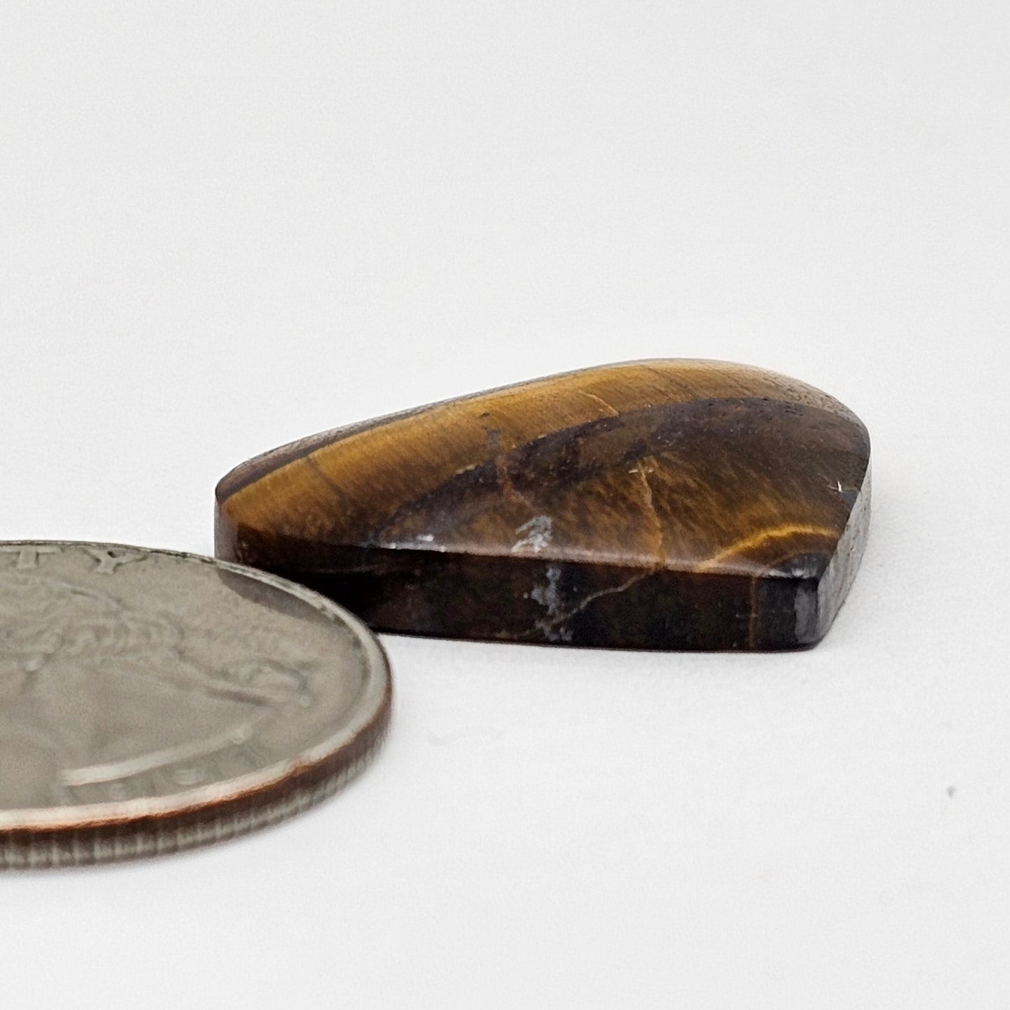 Tiger Eye Geometric Half Faceted Cabochon