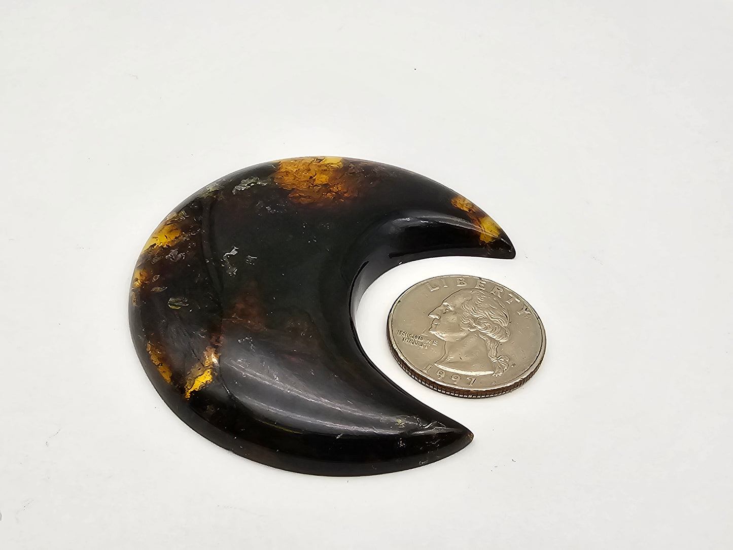Amber authentic moon cabochon large