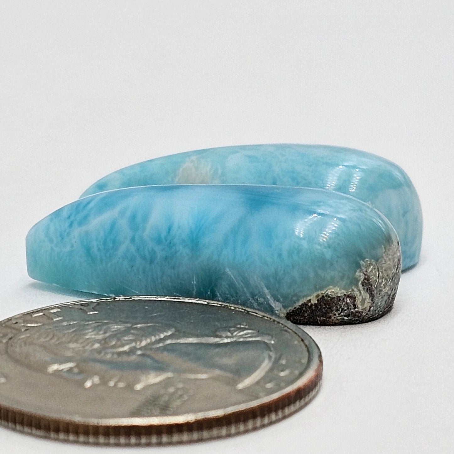 Larimar Cabochon pair