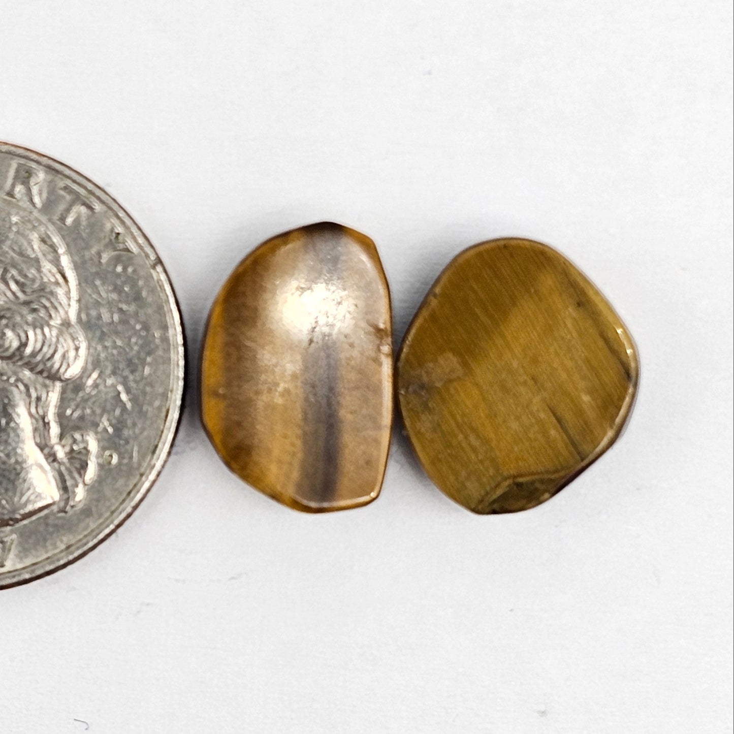 Tiger Eye Geometric Half Faceted Cabochon set