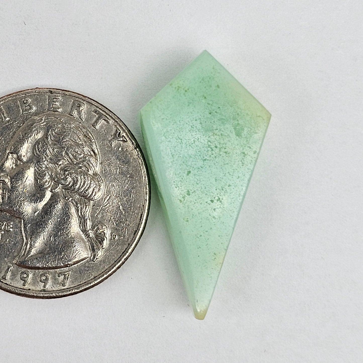 Chrysoprase Long Diamond Cabochon