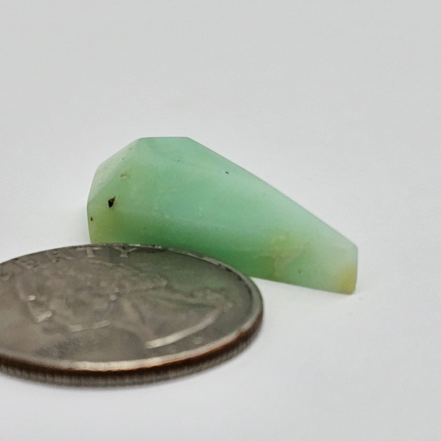 Chrysoprase Long Diamond Cabochon