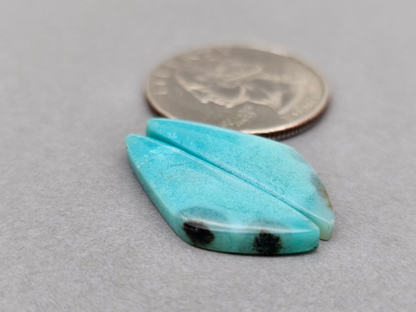 Chrysocolla sky blue Cabochon Pair