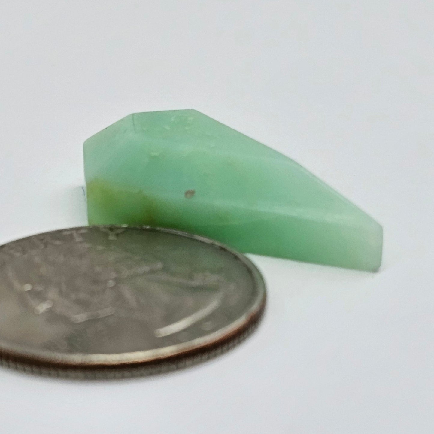 Chrysoprase Long Diamond Cabochon