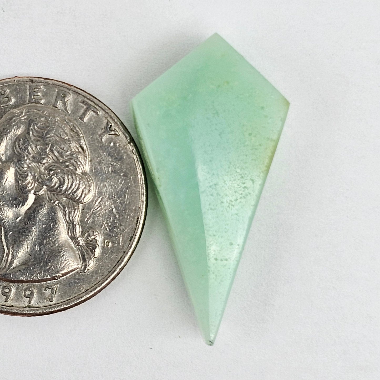 Chrysoprase Long Diamond Cabochon