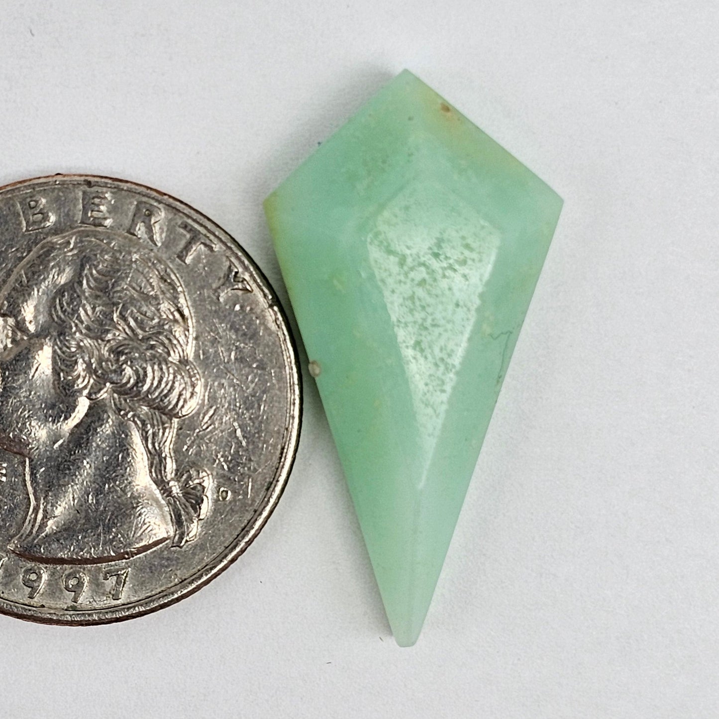 Chrysoprase Long Diamond Cabochon