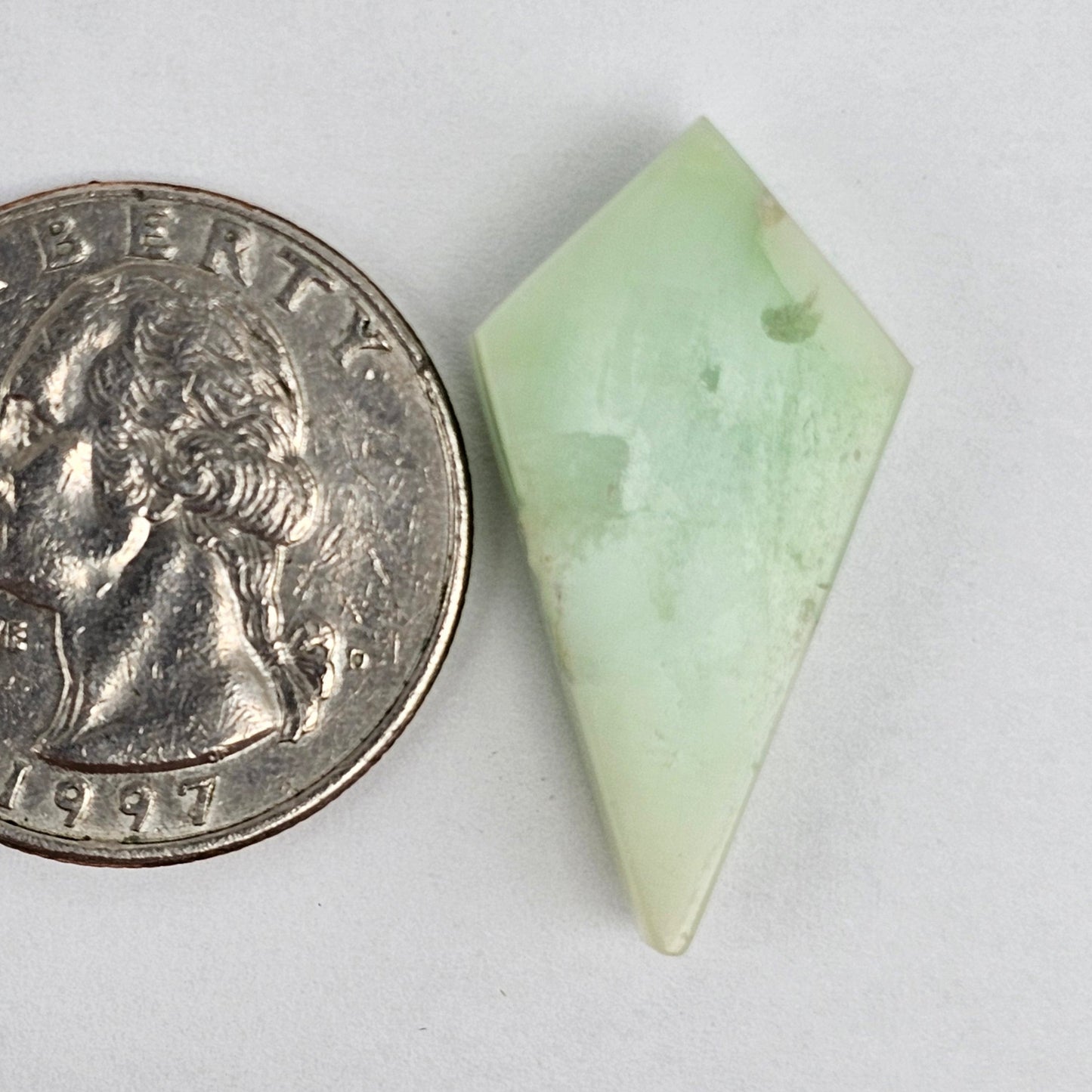 Chrysoprase Long Diamond Cabochon
