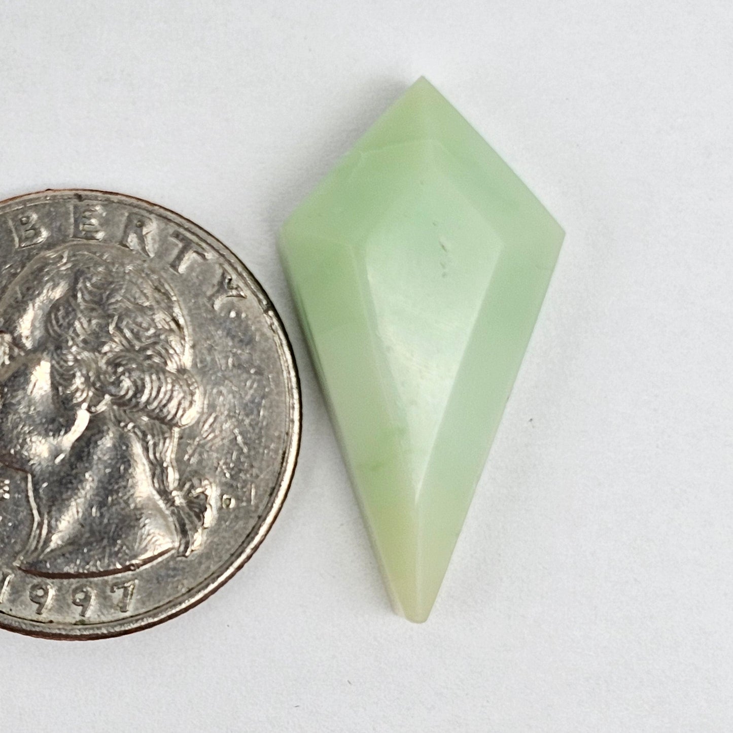 Chrysoprase Long Diamond Cabochon