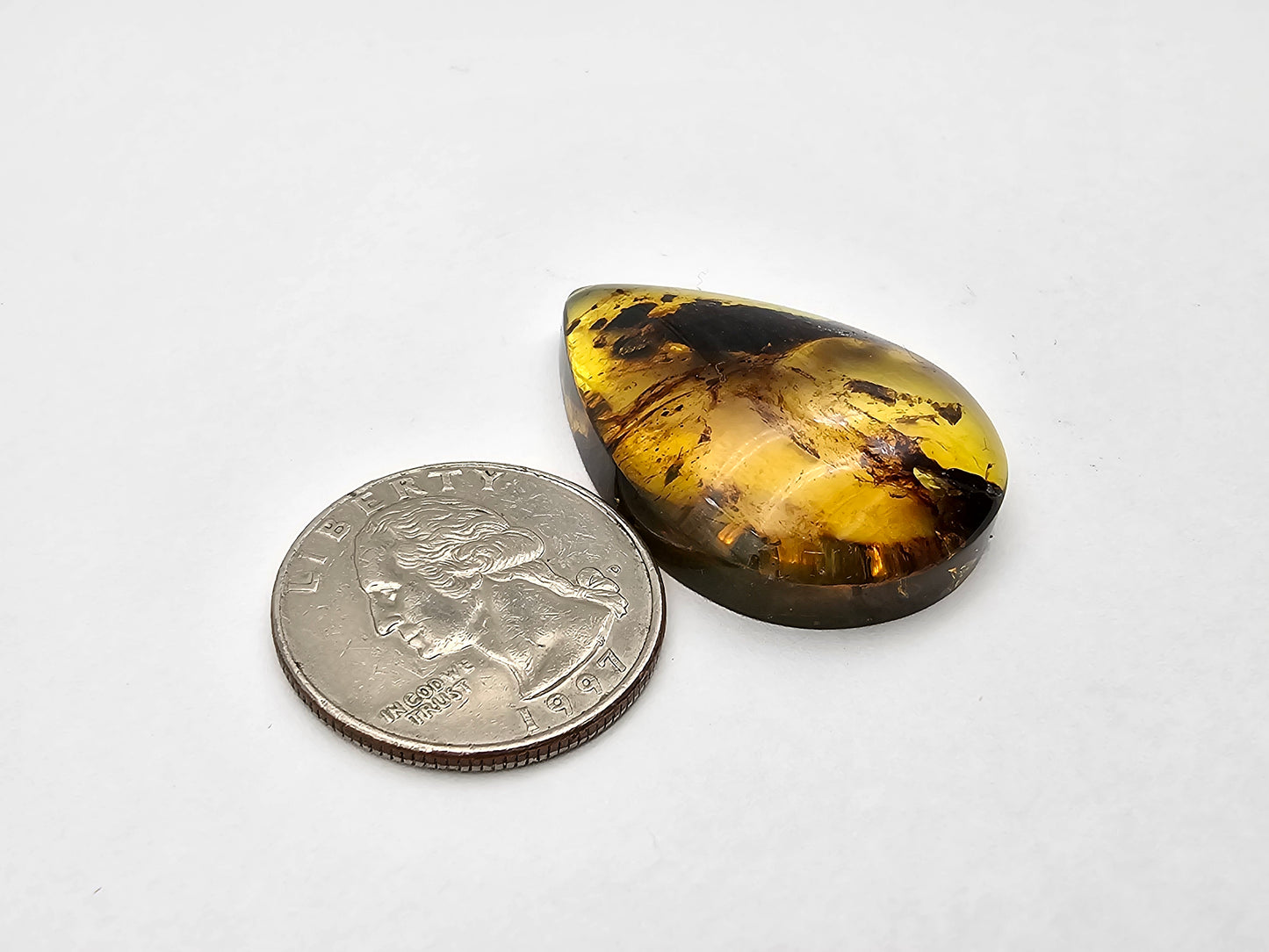 Amber authentic cabochon large